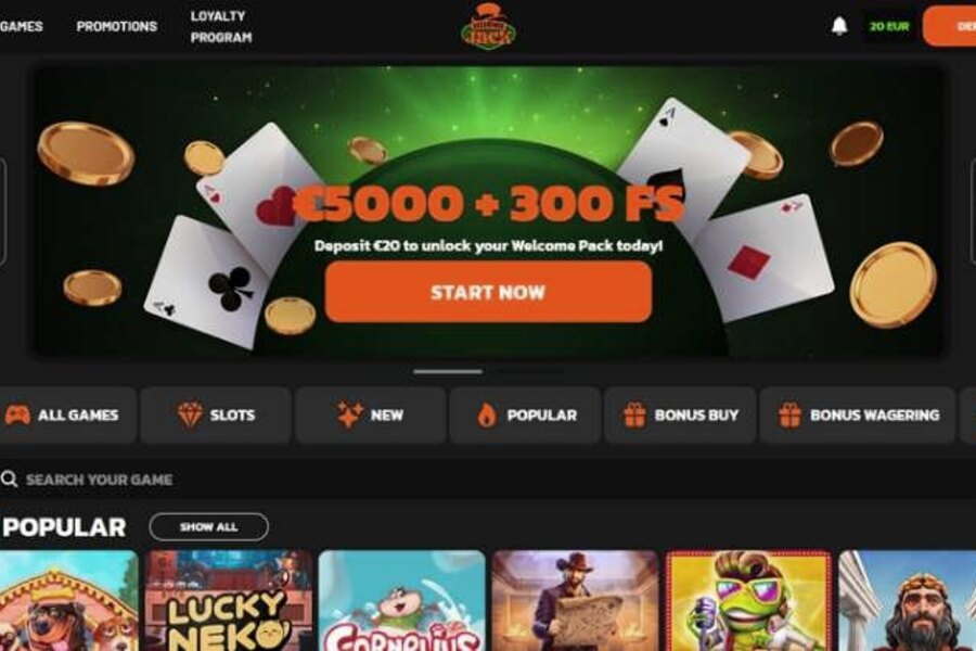 Hidden Jack Casino - Aanmeldpagina